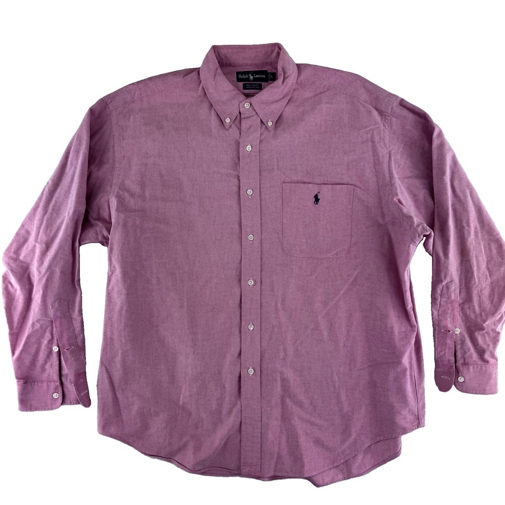 Ralph Lauren Big Shirt Pony Pocket Button Up Shirt Size Large Faded‎ Red